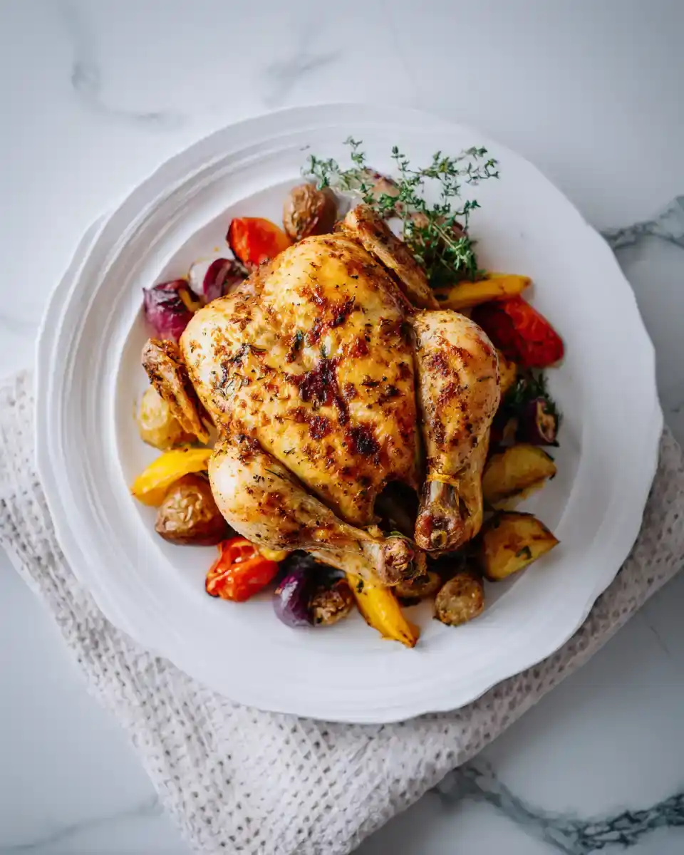 servir poulet rôti airfryer avec accompagnement