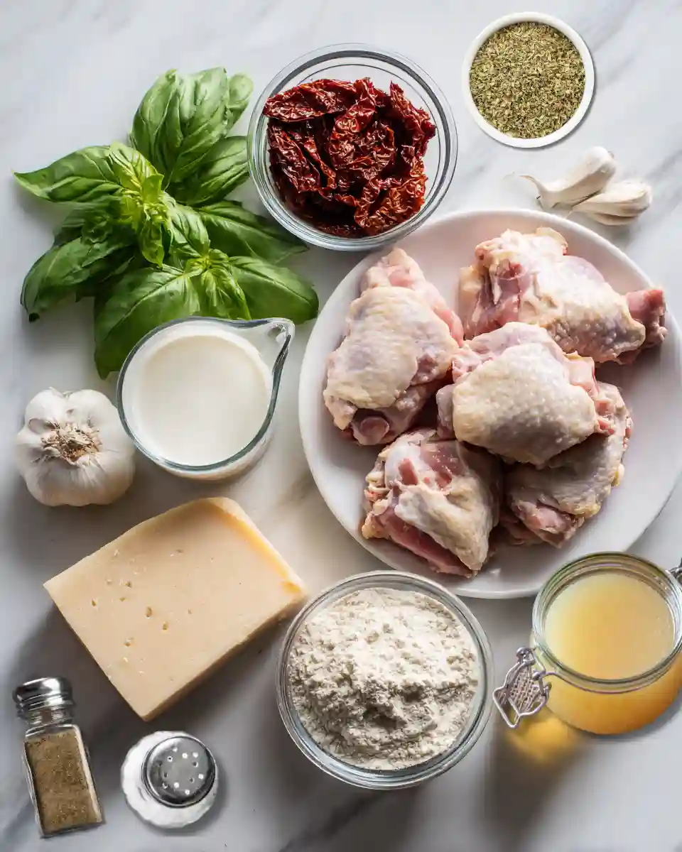 ingrédients pour recette de cuisse de poulet au cookeo à la crème