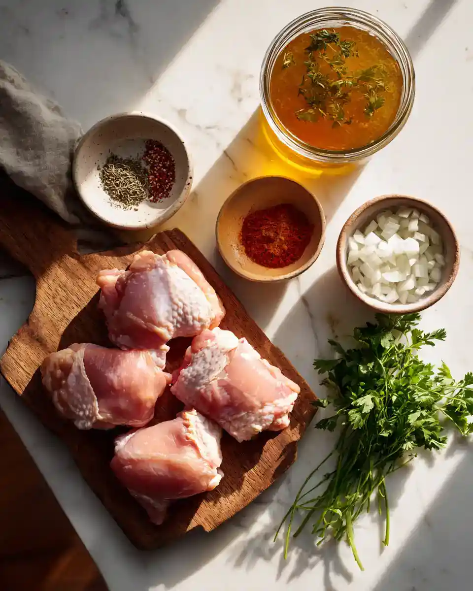 ingrédients recette cuisse de poulet Cookeo