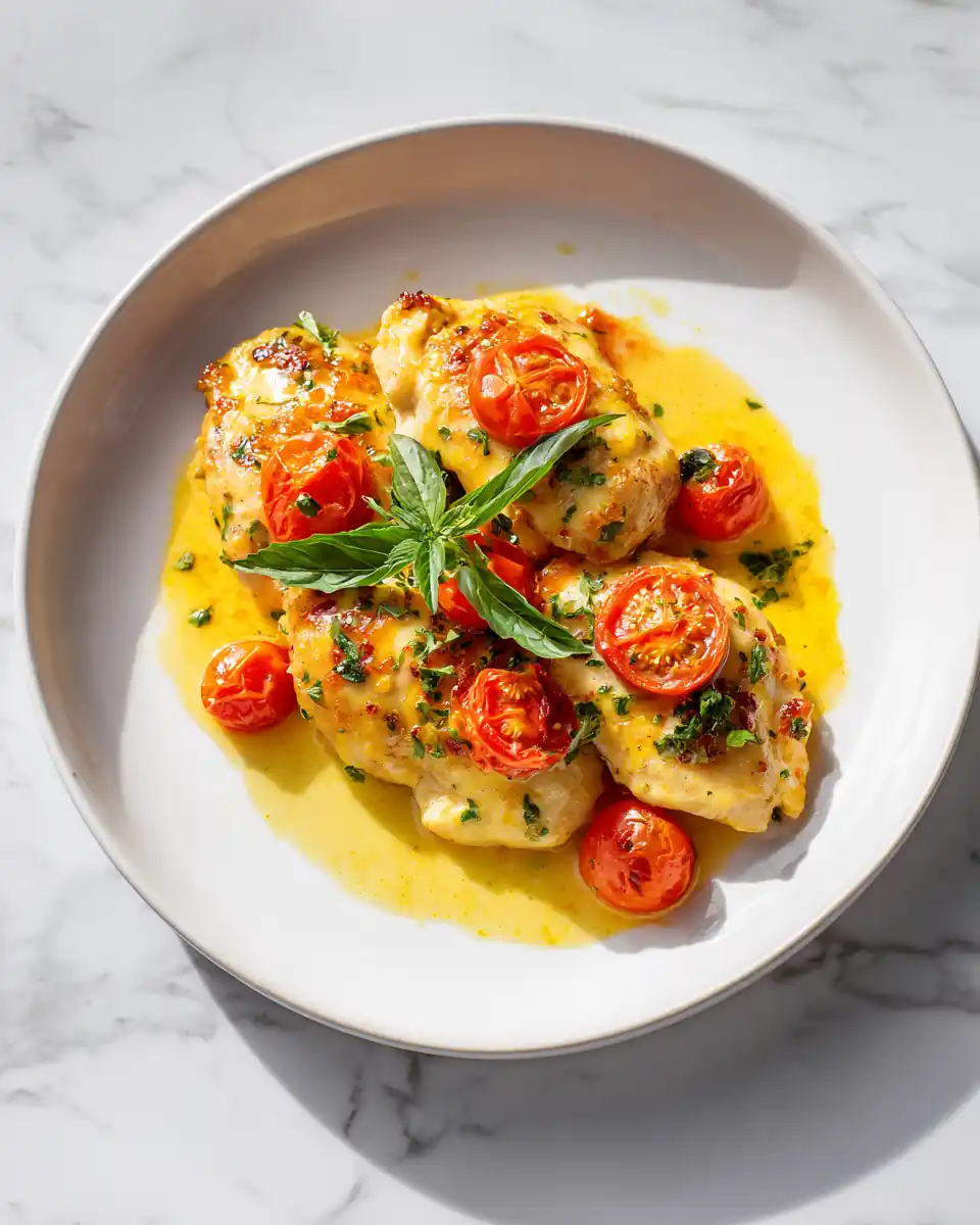 cuisse de poulet au four avec sauce pisto et tomate cerise