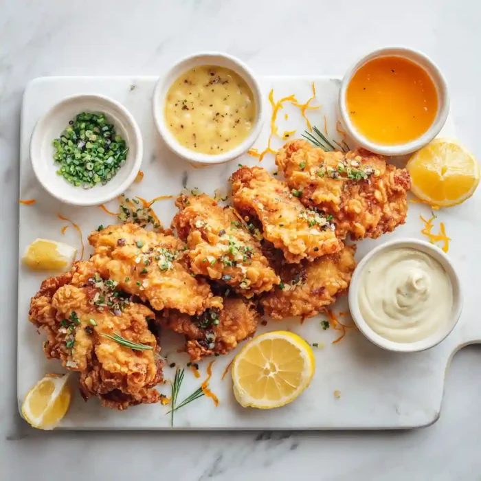 dips recette de chicken croustillants avec sauces agrumes