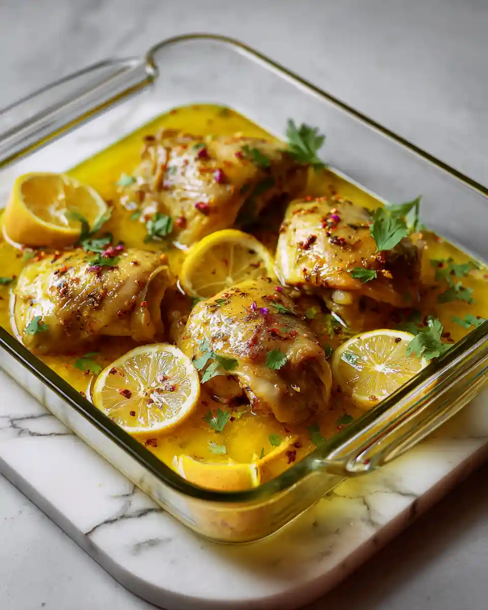 cuisse de poulet marinade citron confit tajine