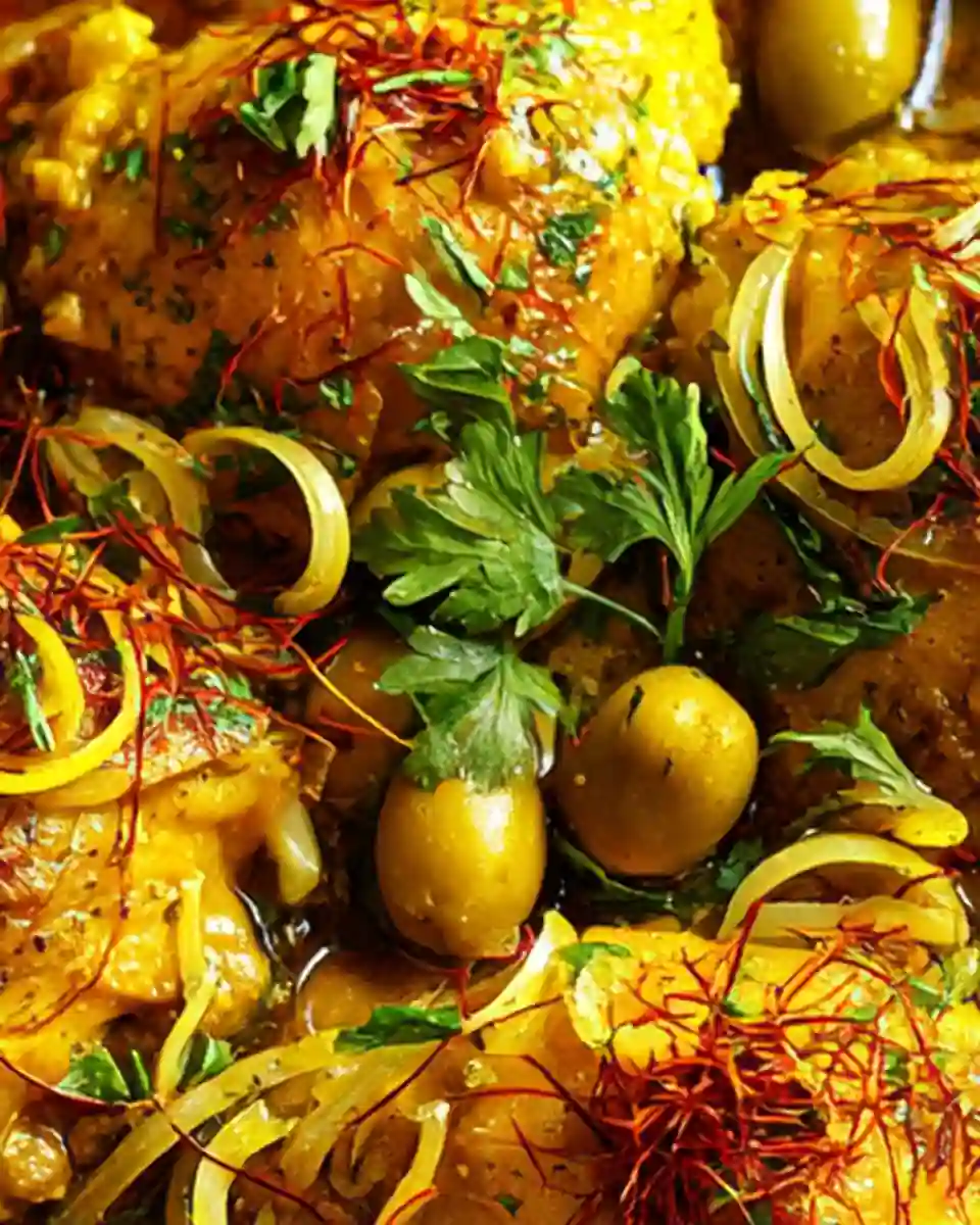 cuisse de poulet au safran et citron confit