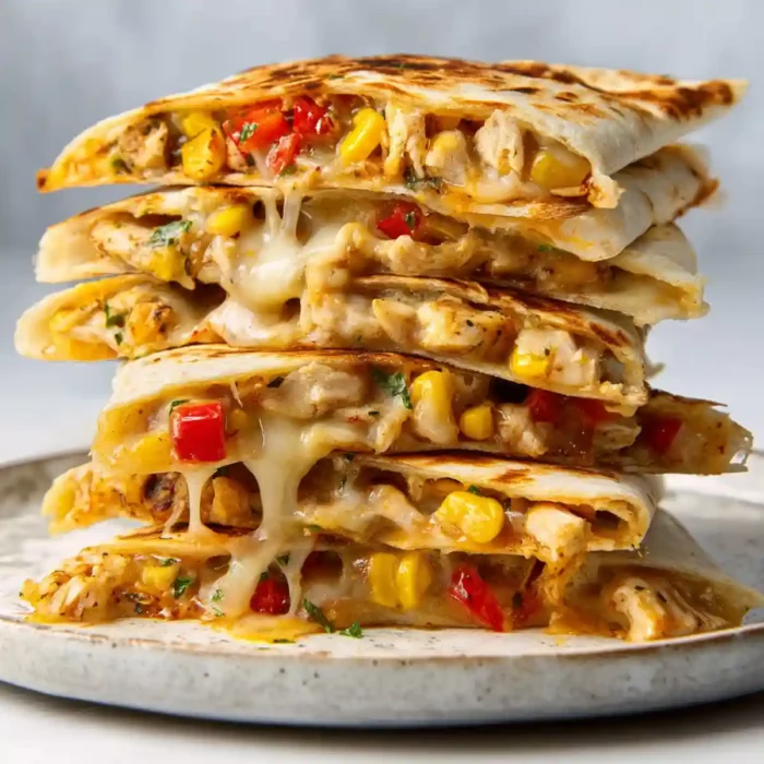 Quesadillas recette croustillantes au poulet et fromage fondant, parfaites pour apéro dinatoire