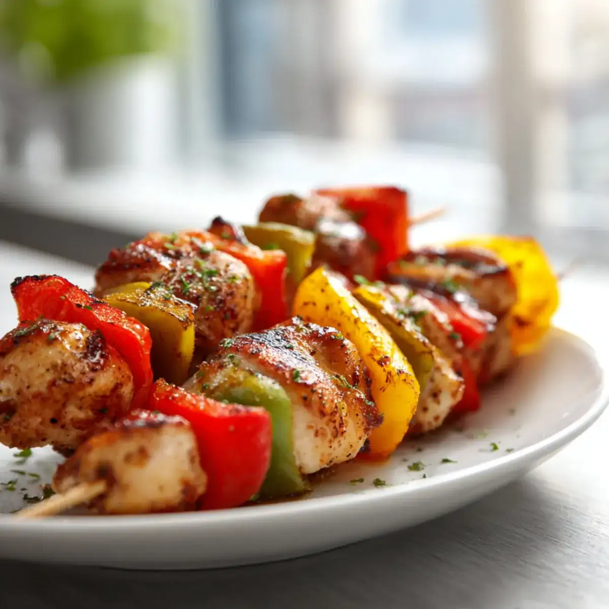 Brochette de poulet mariné