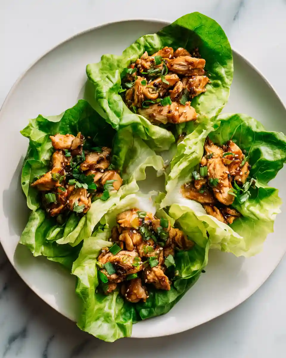 Wraps de laitue au poulet miel et ail rapides et healthy