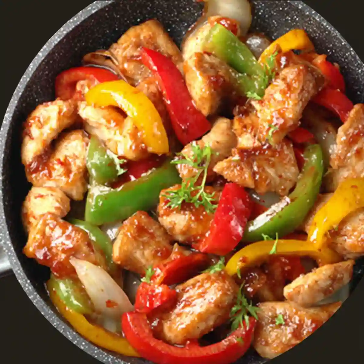 Poulet aux poivrons – recette facile, colorée en 30 min